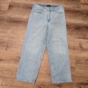 Free Assembly Light Blue Women's Jeans Super High Crop Wide Straight 10